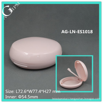 AG-LN-ES1018 Cosmetic Packaging Custom Round With Mirror Two-layer Irregular-Lid Compact Powder Container